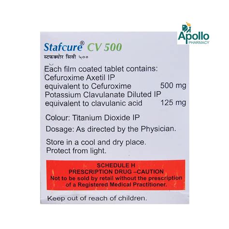 Stafcure CV 500 Tablet 10's Price, Uses, Side Effects, Composition ...