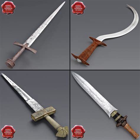 3d african swords model
