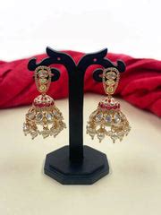 Buy Nazneen Designer Indian Kundan Jhumka Earrings For Women Online ...