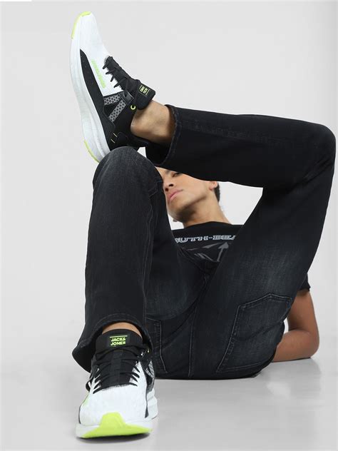 Buy White & Black Colourblocked Lace-Up Sneakers for Men