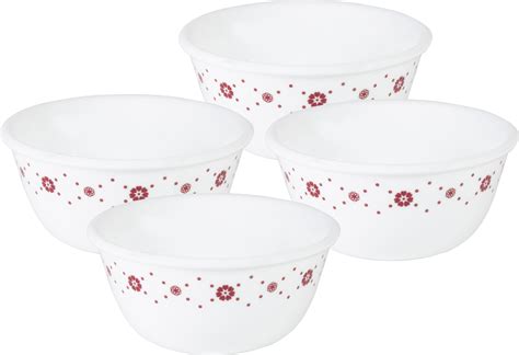 Buy CORELLE Glass Vegetable Bowl Livingware Crown 177 ml Katori Pack of ...