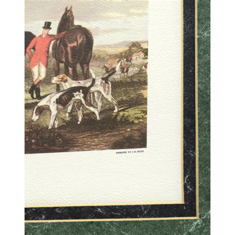 Lot of 2 FRAMED W. SHAYER PRINTS Engraved by C.R. STOCK "THE MEET ...