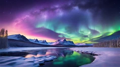 1920x1080 Resolution Colorful Northern Lights HD Snow Mountains 1080P ...