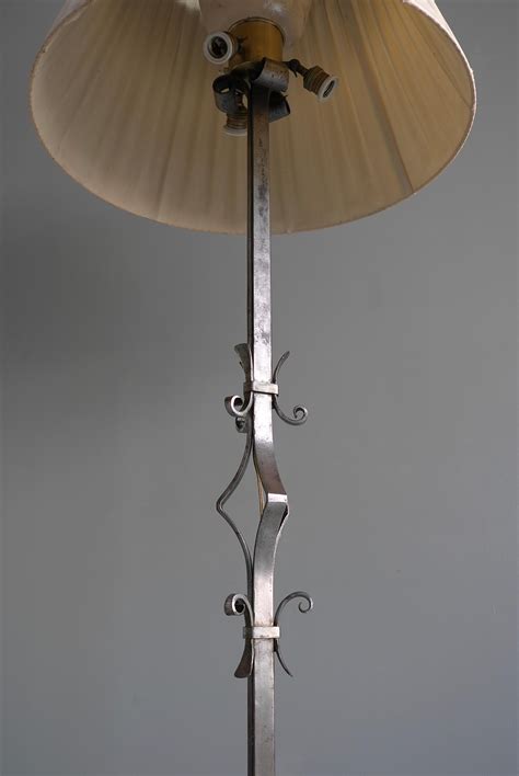 Exceptional and Large French Curled Wrought Iron Floor lamp For Sale at ...