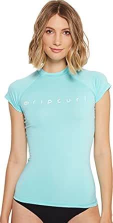 Rip Curl Women's Dawn Patrol Uv Cap Sleeve Rashguard, Aqua, S : Amazon ...