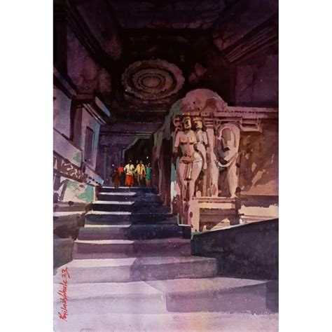 Water Color Handmade Painting 11 X 18 Inch - (Monument51) – Artrooms.in