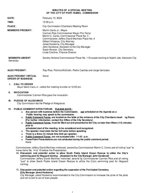 Fillable Online Carmen Rios Commissioner Mayor Pro-Temp Fax Email Print ...