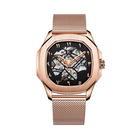 Buy Kredo Men Otus Malik Rose Automatic Skeleton Analogue Watch (KW076 ...