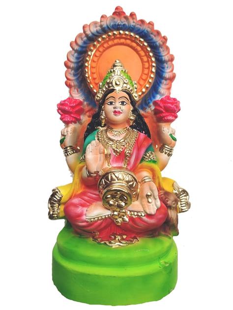 KSI Terracotta Clay Laxmi Ganesh Murti Idol of Clay, Mitti for Diwali ...