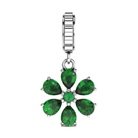 Green Glory Flower Charm-gold - we are all magic - 925 sterling silver ...