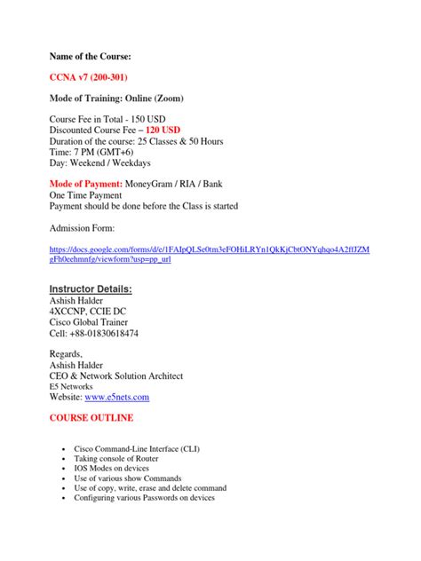 Image result for CCNA Course Outline PDF