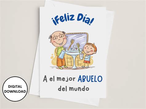 Printable Grandfather Greeting Card in Spanish, El Mejor Abuelo Del ...