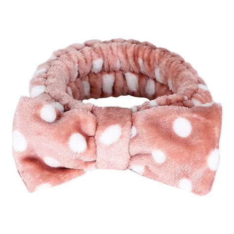 MINISO Polka Dot Hair band Headwrap, Velvet Headband for Makeup or ...