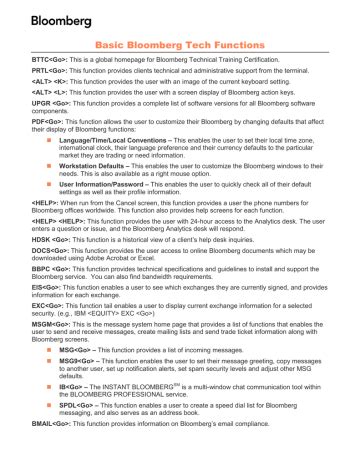 Image result for Advanced Bloomberg Functions