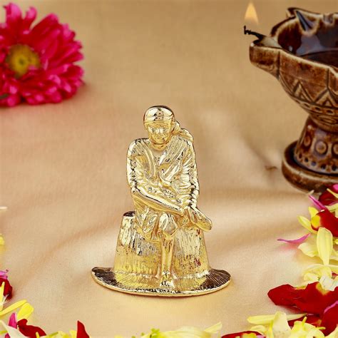 Buy Estele Gold Plated Divine Lord Sai Baba Idol Online