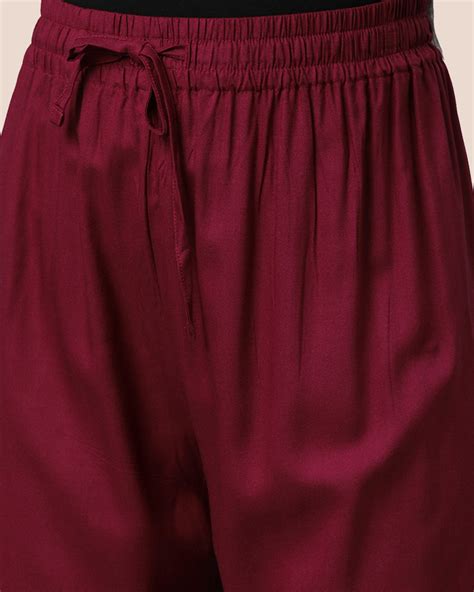 Viscose Kurti Pant - Mehandi Maroon