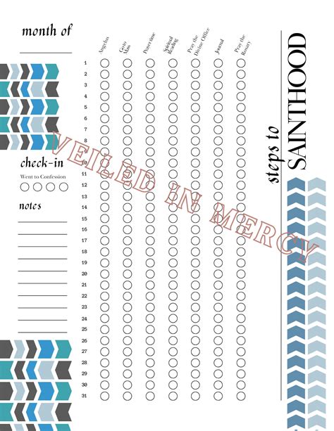 Steps to Sainthood - Digital Download Catholic Monthly Habit Tracker - Floral Prayer Tracker - Etsy