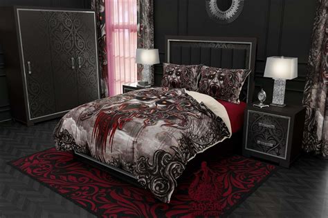 Gothic Bed Cover, Duvet or Comforter, Horror Medusa, Goth Bedding Set ...
