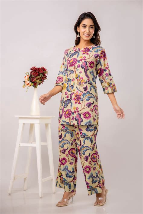 Light Green Cotton Floral Co-ord Set – Me&My