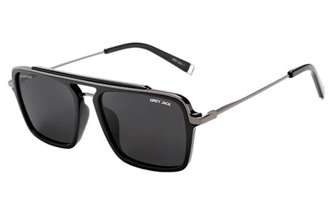 GREY JACK TR90 Metal Frame Square Shape Double Bridge Polarized Sungla ...