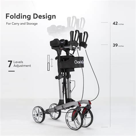 Buy OasisSpace Folding Upright Rollator Mobility Walker Stand Up ...