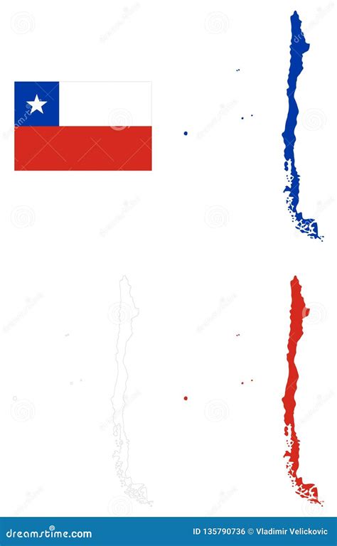 Chile Flag and Map - Republic of Chile Stock Vector - Illustration of ...