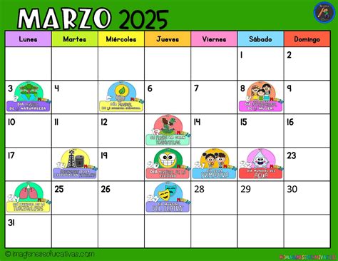 Calendario marzo 2025 con efemérides para rellenar PDF_Página_1 ...