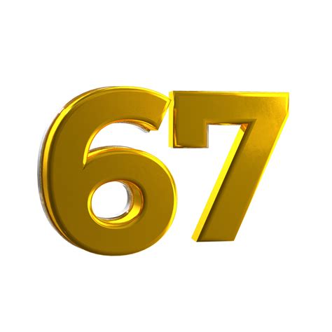 Mental Yellow 67 3D number 11107801 PNG