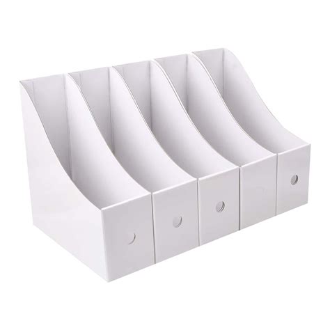Pack of 5 Magazine Boxes, File Organizer, Waterproof Standing Folder ...