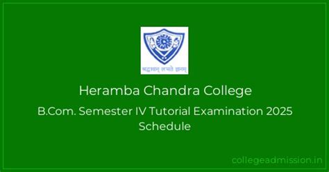 Heramba Chandra College B.Com. Semester IV Tutorial Examination 2025 ...