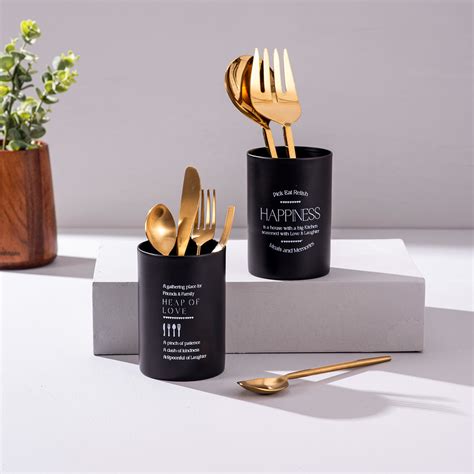 Elegant Metallic Cutlery Stand Organizer Set of 2 – Nestroots