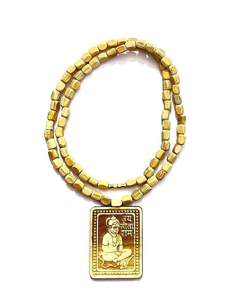RUDRA BLESSING CENTER Tulsi Mala With Wooden Hanuman ji locket | Shri ...