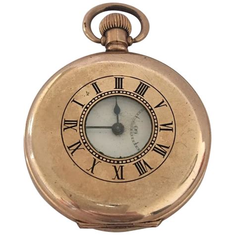Antique Gold-Plated Half Hunter Dennison Case Pocket Watch For Sale at ...