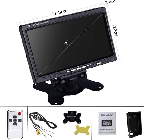 Car Rear Monitor Parking Display 7 Inch TFT LCD Car Rearview Camera ...