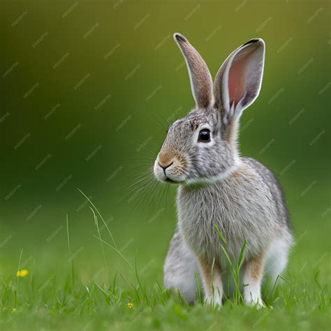 Premium Photo | Sedate easter silver marten rabbit portrait full body ...