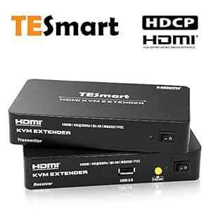 TESmart 100M HDMI KVM Extender - Support Resolutions up to 3840 * 2160 ...