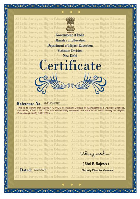 Rajagiri College of Management & Applied Sciences » AISHE