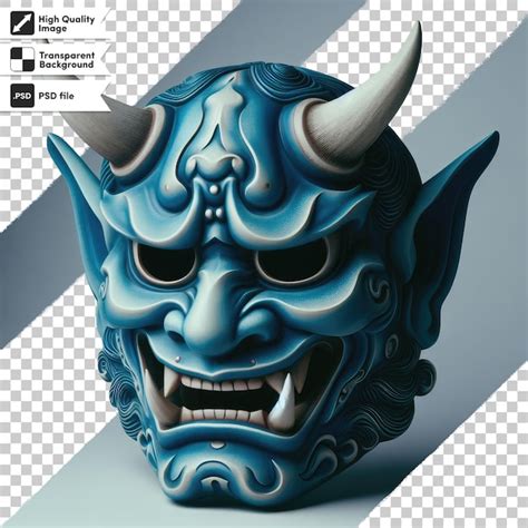 Premium PSD | Psd japanese mythology oni devil samurai mask on ...