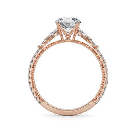 Buy Pear Cut Sidestone Lab Grown Diamond Ring Online At Emori in 9KT
