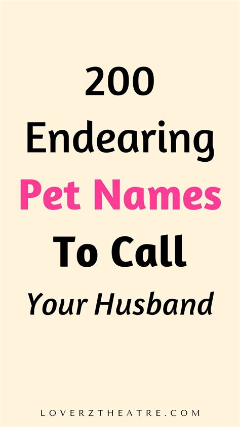 Cute Names For Husband
