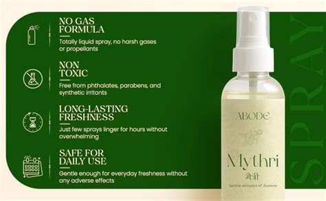 ABODE Mythri Room Freshener Spray | 100ml/3.3 Oz | Curated Jasmine ...