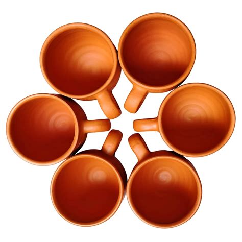 Buy KSI Handcrafted Mitti Clay Tea Cup Coffee Mug Set Natural Handmade ...