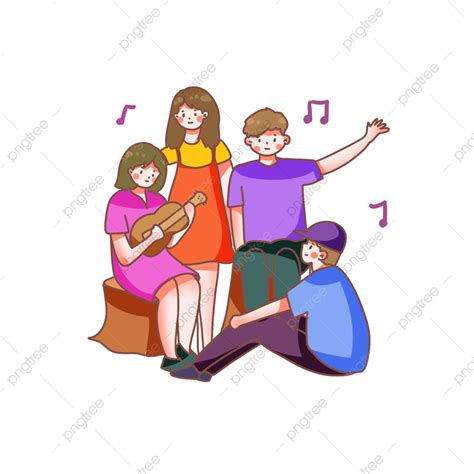 Desenho De Quatro Pessoas Cantando E Tocando Instrumentos Musicais PNG , Quatro Pessoas, Cantar ...