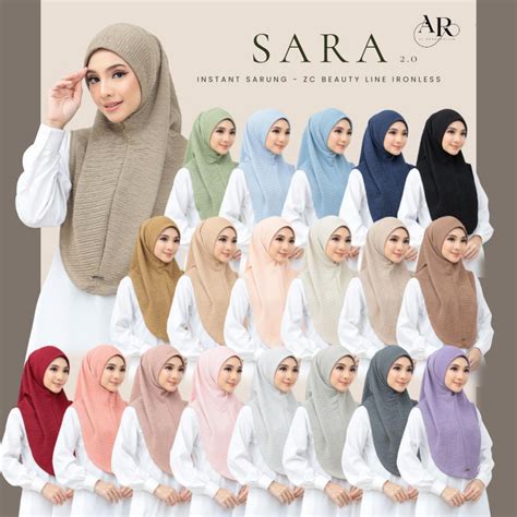 Tudung Sarung Sara Beauty Line Saiz M L instant Hijab | Shopee Singapore