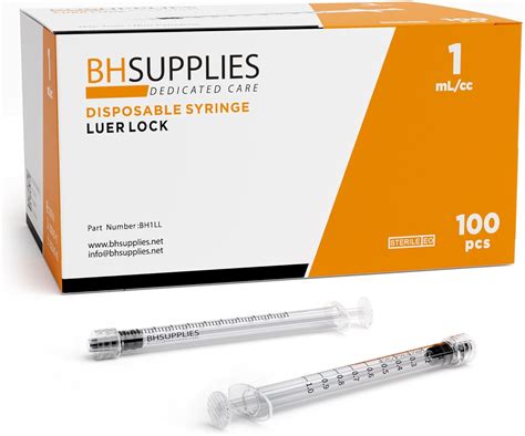 BH Supplies 1ml Luer Lock Tip Syringes (No Needle) - Thailand | Ubuy