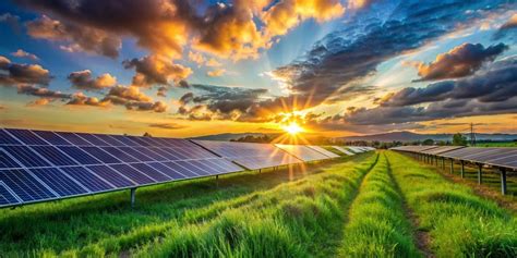 Solar power station photovoltaics with sunset power plant using ...