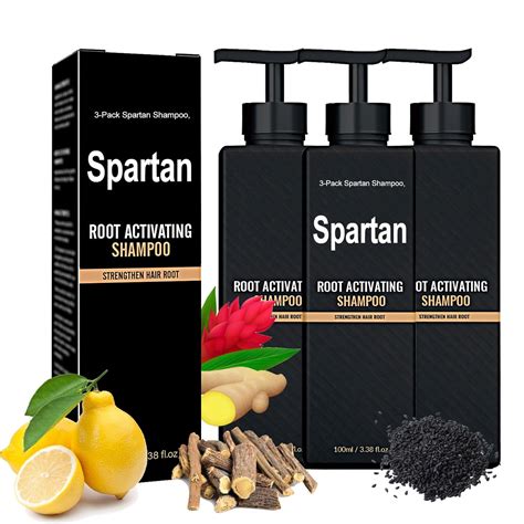 Shampoo Spartan de 3 Pacotes, Shampoo Ativador de Raiz Espartana,