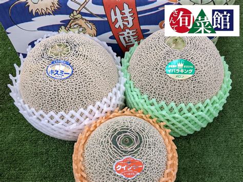 【送料無料】メロン3種セット 3～5玉入 食べ比べ 鉾田メロン | さんて旬菜館