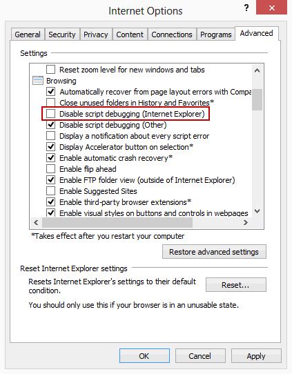 What Is Disable Script Debugging 的图像结果