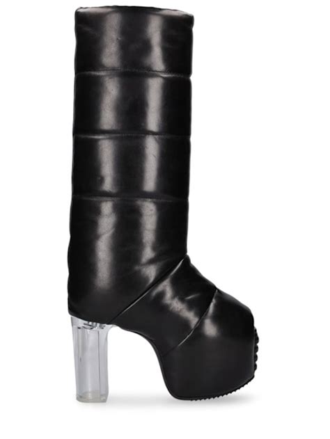 90mm padded tall leather boots - Rick Owens - Women | Luisaviaroma